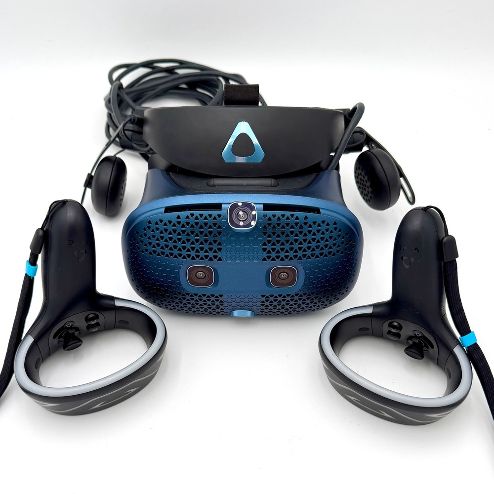 HTC Vive Pro VR Headset Blue PC Virtual Reality Headset and Controllers